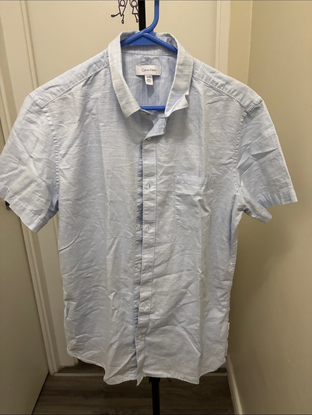 Calvin Klein Light Blue Short Sleeve Button-Down Shirt